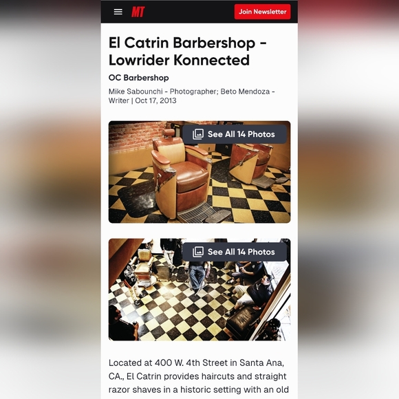 Santa Ana's El Catrin Barbershop Tee - Picture 6 of 6